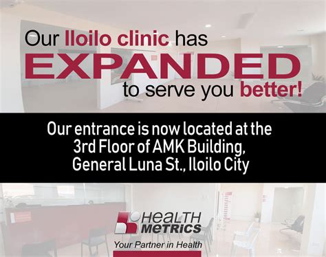 health metrics, iloilo|Announcing our Iloilo Clinic area .